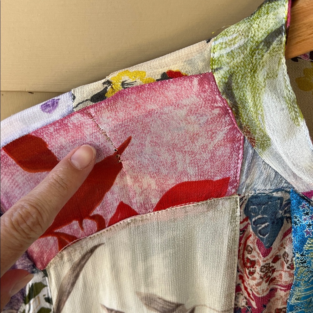 Vintage Sacred Threads M Patchwork Mixed Media Bo… - image 11